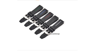 vulcanised rubber watch strap for rolex different colours