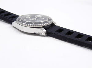 Ultimate high grade silicone black rubber watch strap for 20mm Watches