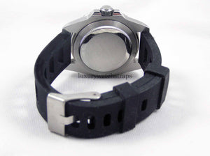 Ultimate high grade silicone black rubber watch strap for 20mm Watches