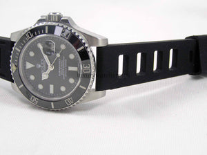 Ultimate high grade silicone black rubber watch strap for Rolex Submariner Watch 20mm