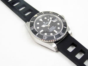 Ultimate high grade silicone black rubber watch strap for Rolex Submariner Watch 20mm
