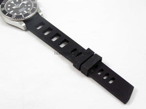 Ultimate high grade silicone black rubber watch strap for Rolex Submariner Watch 20mm