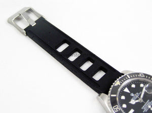 Ultimate high grade silicone black rubber watch strap for Rolex Submariner Watch 20mm