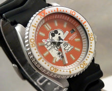 Load image into Gallery viewer, Custom Made Seiko Ceramic Red Snoopy Peanuts Automatic Scuba Divers Date Watch Custom 7002 Overhauled Serviced
