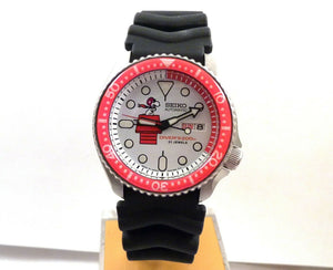 Seiko Ceramic Snoopy Red Baron Automatic Divers Day Date Watch SKX007 7S26-0020  Media 1 of 7