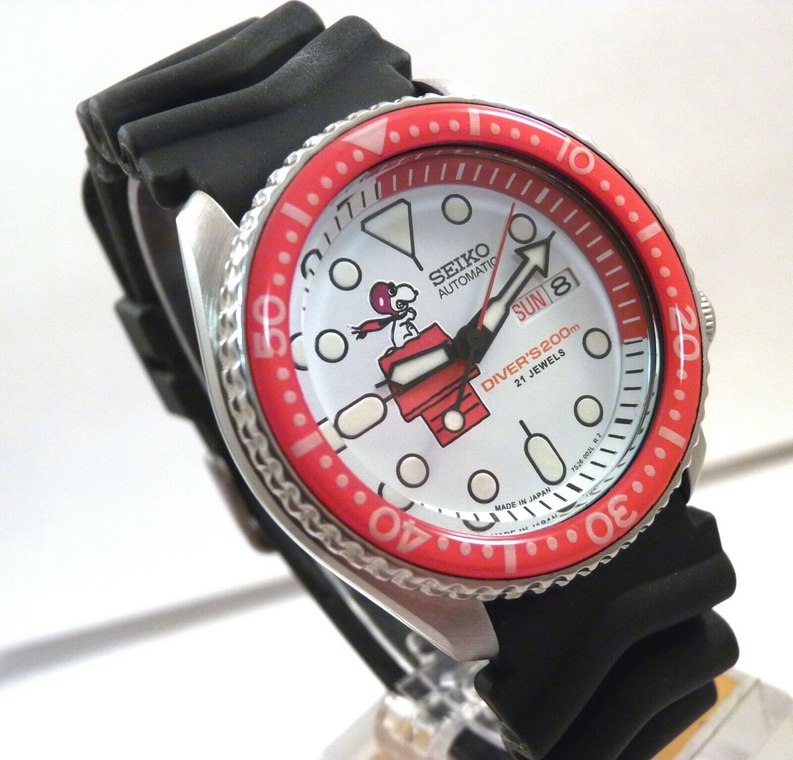 Pre-Owned Seiko Ceramic Snoopy Red Baron Automatic Divers Day Date