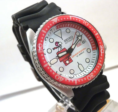 Seiko Ceramic Snoopy Red Baron Automatic Divers Day Date Watch SKX007 7S26-0020  Media 1 of 7