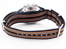 Load image into Gallery viewer, black grey orange nato for omega speedmaster and omega planet ocean
