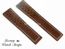 Load image into Gallery viewer, soft leather watch strap 22mm brown
