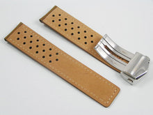 Load image into Gallery viewer, suede leather tag heuer watch strap tan
