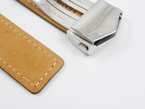 suede leather tag heuer watch strap tan