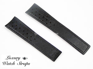 soft leather watch strap 22mm black
