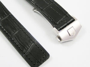 tag heuer leather watch strap 22mm black