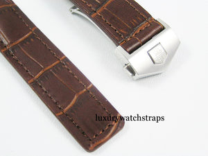 tag heuer leather watch strap 22mm brown