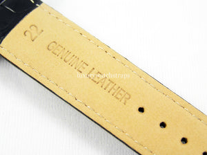 black leather white stitching leather deployment watch strap for Tag Heuer watches