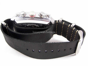 Superb Hand Made Leather brown NATO® watch strap for Tag Heuer Monaco Watch 22mm. Beautiful supple leather.
