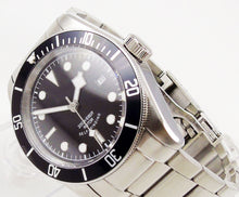 Load image into Gallery viewer, Tudor Black Bay Style Watch. Black Bezel. Sterile Dial. Genuine Seiko Japanese NH35 movement.
